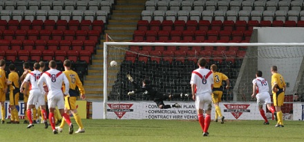 Airdrie United score from a Darren Smith free kick
