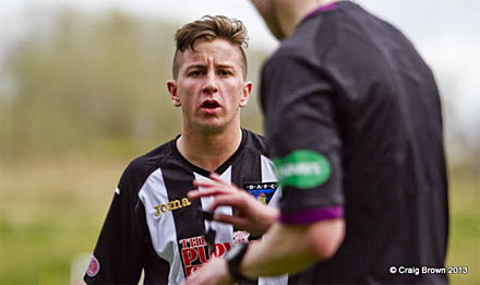 Josh Falkingham has a word with Willie Collum