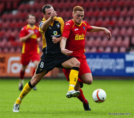 Ryan Thomson in action v East Fife in pre season friendly