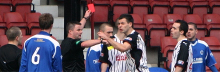 Red Card for Calum Woods v Queen of the South