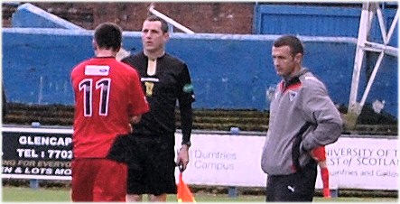 Joe Cardle is sent off at Dumfries