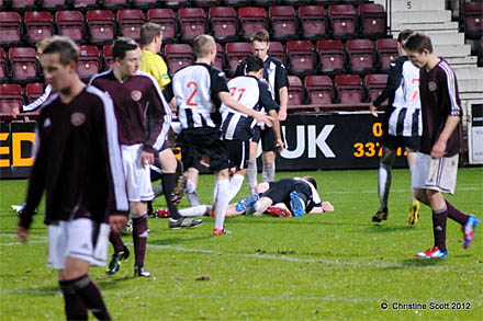 Pars celebrate what turned out to be the winner