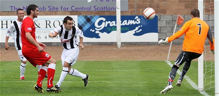 Nick Phinn chance v Stirling Albion