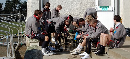 Players after training